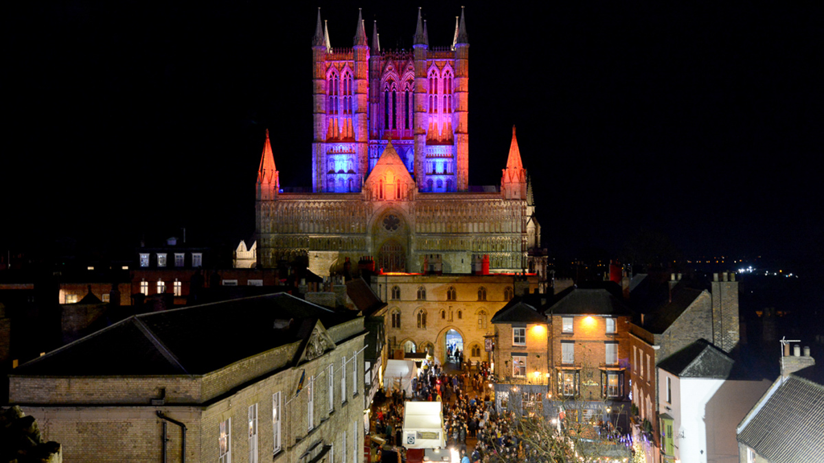 Lincoln Cathedral at Christmas Market