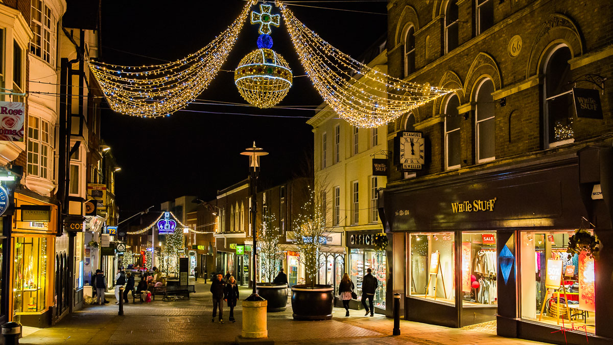 Windsor High street Christmas lights